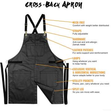 Black Cross-Back Apron