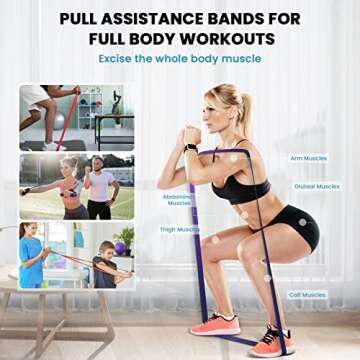 Bob and Brad Resistance Bands Set-10Pcs, Exercise Bands with Handles for Working Out, Fitness Pull Up Bands Set with Wall/Door Anchor for Physical Therapy, Resistance Training