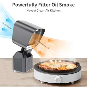 Portable Kitchen Exhaust Fan with Adjustable Height