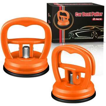 Car Dent Puller, 2PCS Car Dent Remover Tools for Car Dent Repair, Glass, Screen, Tiles & Objects Moving, Orange