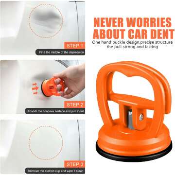 Car Dent Puller, 2PCS Car Dent Remover Tools for Car Dent Repair, Glass, Screen, Tiles & Objects Moving, Orange