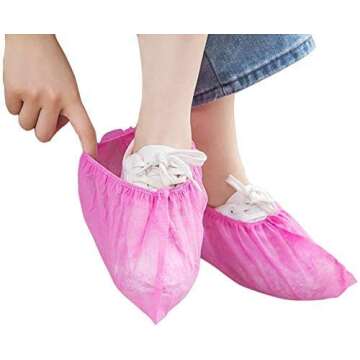 100PCS Non-Slip Disposable Shoe Covers - Durable & Thick