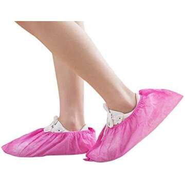 100PCS Non-Slip Disposable Shoe Covers - Durable & Thick