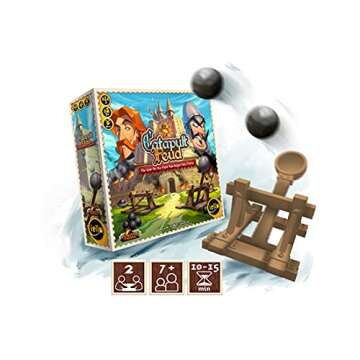 IELLO: Catapult Feud Game - Ready, Aim... Launch The Catapults! 2 Player Game, Strategy Board Game, Knock Down All Your Opponent's Troops to Win, for Ages 7 and up