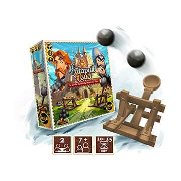 IELLO: Catapult Feud Game - Ready, Aim... Launch The Catapults! 2 Player Game, Strategy Board Game, Knock Down All Your Opponent's Troops to Win, for Ages 7 and up