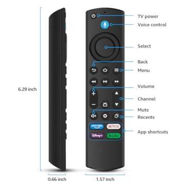 Gotellx Replacement Voice Remote Control Compatible with FireTV and Insignia/Toshiba Fire's Edition Smart TVs and TV Stick 4K Max (2nd Gen) and FireTV Cube (3rd Gen)