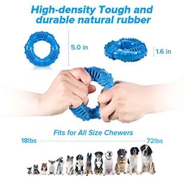 Feeko Dog Chew Toys for Aggressive Chewers Large Breed, Non-Toxic Natural Rubber Indestructible Dog Toys, Tough Durable Puppy Chew Toy for Medium Large Dogs - Fun to Chew, Chase and Fetch(Blue)