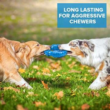 Feeko Dog Chew Toys for Aggressive Chewers Large Breed, Non-Toxic Natural Rubber Indestructible Dog Toys, Tough Durable Puppy Chew Toy for Medium Large Dogs - Fun to Chew, Chase and Fetch(Blue)