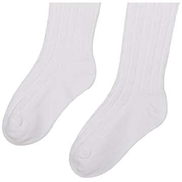 Jefferies Socks Little Girls' Cable Tight, White, 6-8 Years