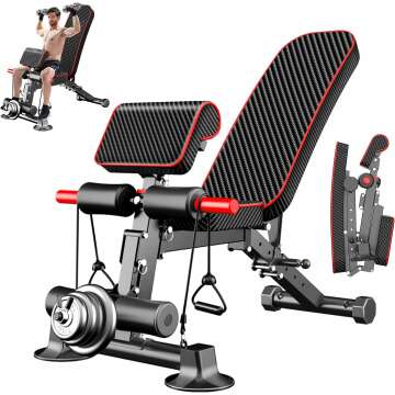 Adjustable Weight Bench for Home Gym - Portable Fitness Equipment