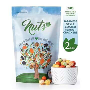 NUTS U.S. - Japanese Coated Peanut Crackers | Japan Mix | No Trans Fat and Non-GMO | Natural Snacks | Packed in a Resealable Bag!!! (Japan Mix, 2 LBS)