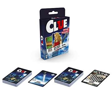 Hasbro Gaming Clue Card Game,3-4 Player Strategy Game,Travel Games,Christmas Stocking Stuffers for Kids Ages 8 and Up