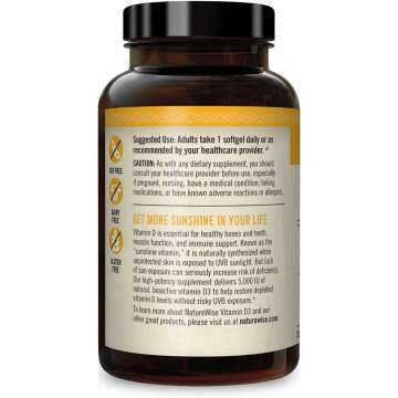 NatureWise Vitamin D3 5000iu - Immune Support Softgels