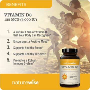 NatureWise Vitamin D3 5000iu - Immune Support Softgels