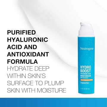 Neutrogena Hydro Boost Hyaluronic Acid Facial Moisturizer with Broad Spectrum SPF 50 Sunscreen, Daily Water Gel Face Moisturizer to Hydrate & Soothe Dry Skin, Fragrance-Free, 1.7 fl. oz