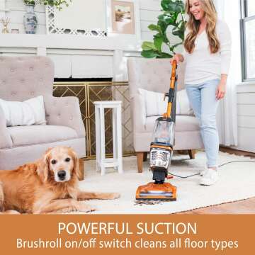 Kenmore DU4080 Featherlite Lift-Up Bagless Upright Vacuum 2-Motor Power Suction Lightweight Carpet Cleaner with HEPA Filter, 2 Cleaning Tools for Pet Hair, Hard Floor, 1.5L, Orange