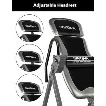 INNOVA HEALTH AND FITNESS ITX9600 Heavy Duty Inversion Table, Standard Ankle Holding System, 300 lb Weight Capacity,Grey/Black