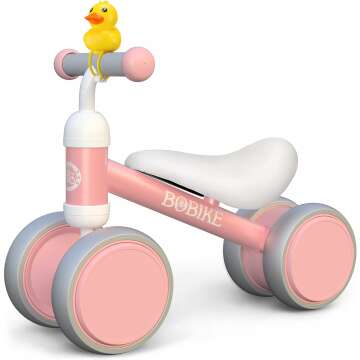 Baby Balance Bike Toys for 1 Year Old Gifts Boys Girls 10-24 Months Kids Toys Toddler Best First Birthday Gifts Children Walker Baby Walker No Pedal Infant 4 Wheels Bicycle (pink)