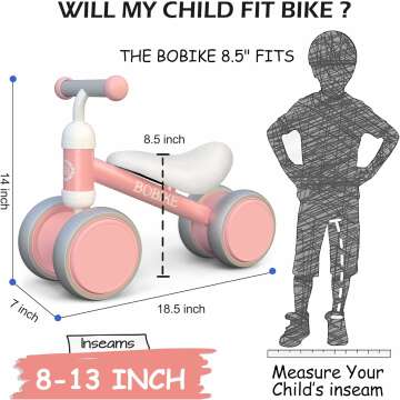 Baby Balance Bike Toys for 1 Year Old Gifts Boys Girls 10-24 Months Kids Toys Toddler Best First Birthday Gifts Children Walker Baby Walker No Pedal Infant 4 Wheels Bicycle (pink)