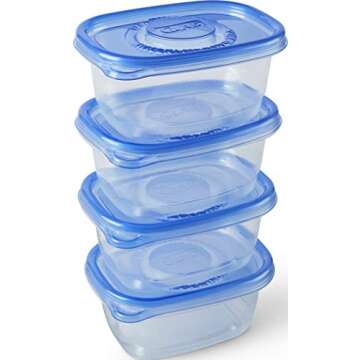 GladWare To Go Snack Food Storage Containers | Medium Rectangle Food Containers | Food Storage Container Holds 24 Ounces of Food | Glad Snack Food Containers, 4 Count Set