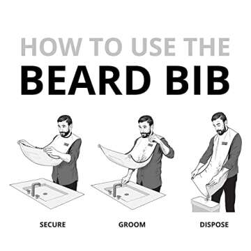 Beard King Beard Bib Apron - Shaving Set for Dad - As Seen on Shark Tank - Men's Hair Catcher for Shaving - Grooming Accessories, White