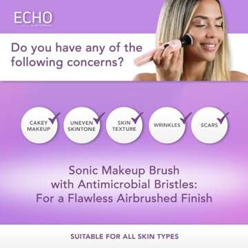 Spa Sciences ECHO - Makeup Brush for Flawless Blending, Contouring, Highlight & Airbrush Finish - 3 Speeds - Rechargeable