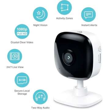 Kasa Smart Security Camera for Baby monitor, 1080p HD Indoor-Camera for Home Security with Motion Detection