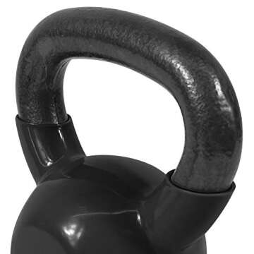 Yes4All Kettlebells 5 10 15 lbs Set Weight Vinyl Coated Cast Iron for Dumbbell Weights Exercises, Gym, Fitness, Full Body Workout Equipment Push up, Grip and Strength Training, Black