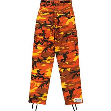 Army Universe Orange Camouflage Poly Cotton Cargo BDU Pants Camo Military Fatigues Pin (Small Regular W 27-31 - I 29.5-32.5)