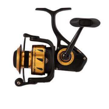 PENN Spinfisher VI Spinning Inshore Fishing Reel, HT-100 Front Drag, Max of 15lb | 6.8kg, Made with an All-Metal Reel Body and Spool Design, 3500, Black Gold