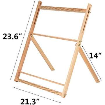 MinCHI257 Weaving Loom with Stand 24" H x 21" W (Approx.) Wooden Multi-Craft Weaving Loom Arts & Crafts, Extra-Large Frame, Develops Creativity and Motor Skills Weaving Frame Loom with Stand