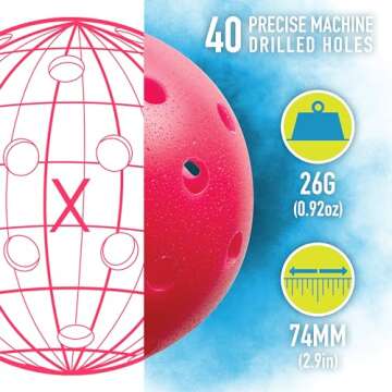 Franklin Sports Outdoor Pickleballs - X-40 Pickleball Balls USA (USAPA) Approved 12 Pack Outside Pink US Open Ball