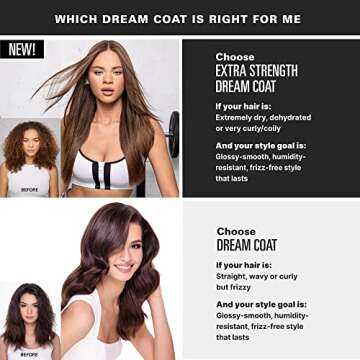 COLOR WOW Extra Strength Dream Coat – Powerful ultra moisturizing, anti humidity treatment for extremely frizz prone hair, glassy smooth, straight + resistant styles up to 3-4 washes