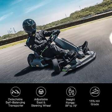 Segway Gokart Pro - High-Performance Electric Drifting Kart with Adjustable Frame, Up to 24 mph Speed, and 15% Hill Climbing Ability, Fun for Ages 14+