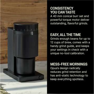 Fellow Opus Conical Burr Coffee Grinder - Matte Black