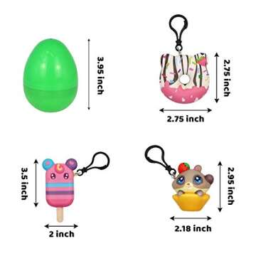 JOYIN 18 Pcs Prefilled Easter Egg with Desserts Themed Slow Rising Stress Relief squishy toy Keychain for Kids, Easter Basket Stuffers Fillers, Easter Egg Party Favors, Easter Classroom Prize Supplies