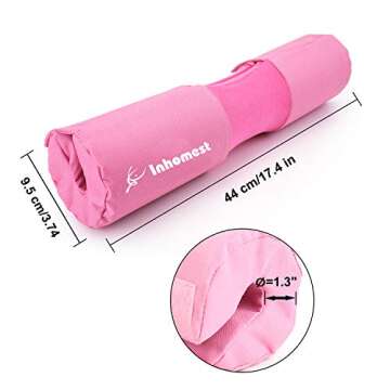 Inhomest Barbell Pad Squat Pad for Squats Hip Thrusts Lunges Glute - Neck & Shoulder Protective Pad with Nylon Padding Support, Fit for Smith Machine and Olympic Standard Weightlifting Cushion (Pink)