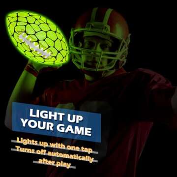 Jasonwell Glow in The Dark Football - Strong Grip Light Up Football Toy Stuff Sports Balls for Boys Kids Teenage Junior Youth Adult Outdoor Christmas Birthday Gifts for Age 6-8 8-12 13 + Year Old No.6