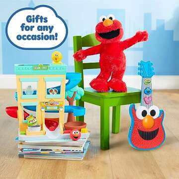 Sesame Street Rock with Elmo Guitar, Dress Up and Pretend Play, Lights and Sounds Preschool Musical Toy, Kids Toys for Ages 2 Up by Just Play