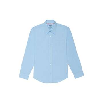 French Toast Boys' Long Sleeve Classic Dress Shirt (Standard & Husky), Light Blue, 2T