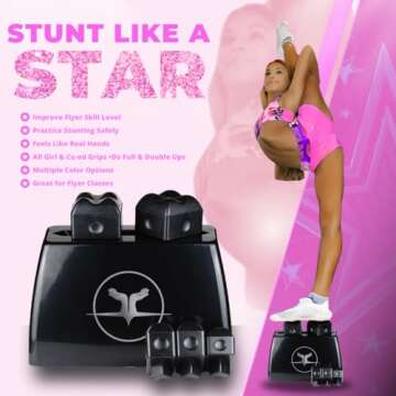 STUNT STAND® Cheerleading Balance & Flexibility Stunt Training Equipment - Increase Stunt Awareness SAFELY on the Ground - FREE Training Video Links Included - Black