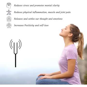 Vemise 128 Hz-Tuning Forks for Healing, Healing Tuning Fork Original, 128 Hz Tuning Fork for Healing, Set-Tuning Fork Set Frequency Healing Devices for Yoga (A)