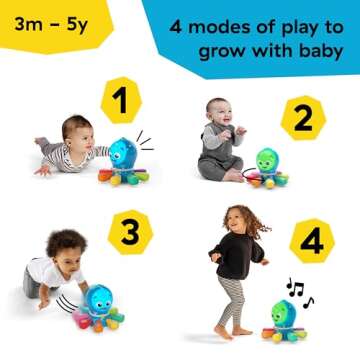 Baby Einstein Ocean Explorers Go Opus Go 4-in-1 Crawl & Chase Activity Learning Toy, Music and Lights, Ages 3 Months to 5 Years