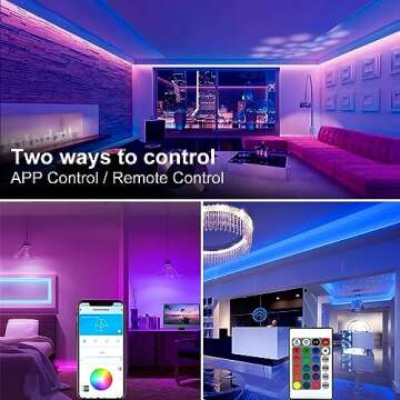 DAYBETTER LED Strip Lights 130ft Lights Strip for Bedroom, Desk, Indoor Room Bedroom Brithday Gifts RGB Decor with Remote and 24V Power Supply