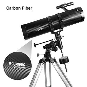 Telescope 130EQ Newtonian Reflector Telescopes for Adults, Professional Telescopes for Adults Astronomy, Comes with 1.5X Barlow Lens Smartphone Adapter & 13% T Moon Filter