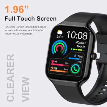 Smart Watch for Men Women (Answer/Make Call), 1.96"HD Smartwatch with Heart Rate/Sleep Monitor/Pedometer/Calories, 113+ Sports Fitness Tracker Watch, IP68 Waterproof Activity Tracker for Android iOS