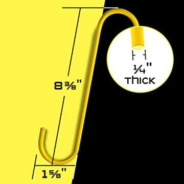 Mission Automotive Brake Caliper Hooks - Durable Steel Caliper Tool for Suspension Work and Automotive Maintenance - Powder Coated Yellow for Visibility, 1/4" Heavy-Duty Steel Brake Hanger