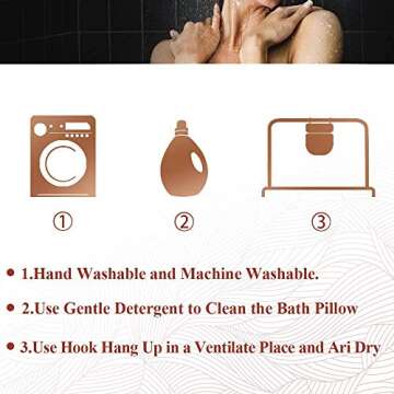 Bath Pillow Spa Bathtub Cushion Head,Neck,Shoulder and Back Support Rest with 4 Non-Slip Strong Suction Cup Fathers Day Bathing Shower Gifts