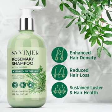 Svvimer Rosemary Shampoo for Hair Growth and Thickness