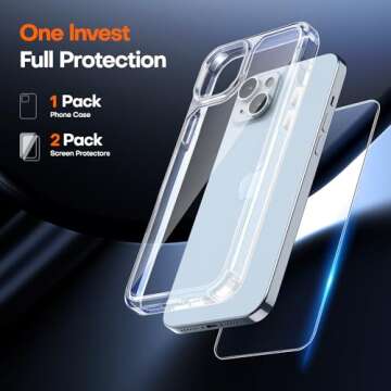 TAURI iPhone 15 Case - 3 in 1 Military Grade Protection